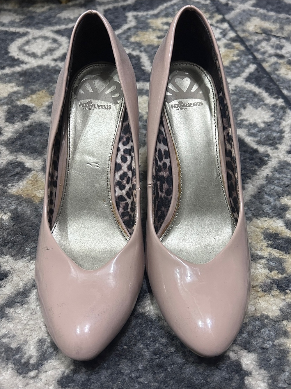 Fergalicious Blush Pink Patent Pointed-Toe Pumps